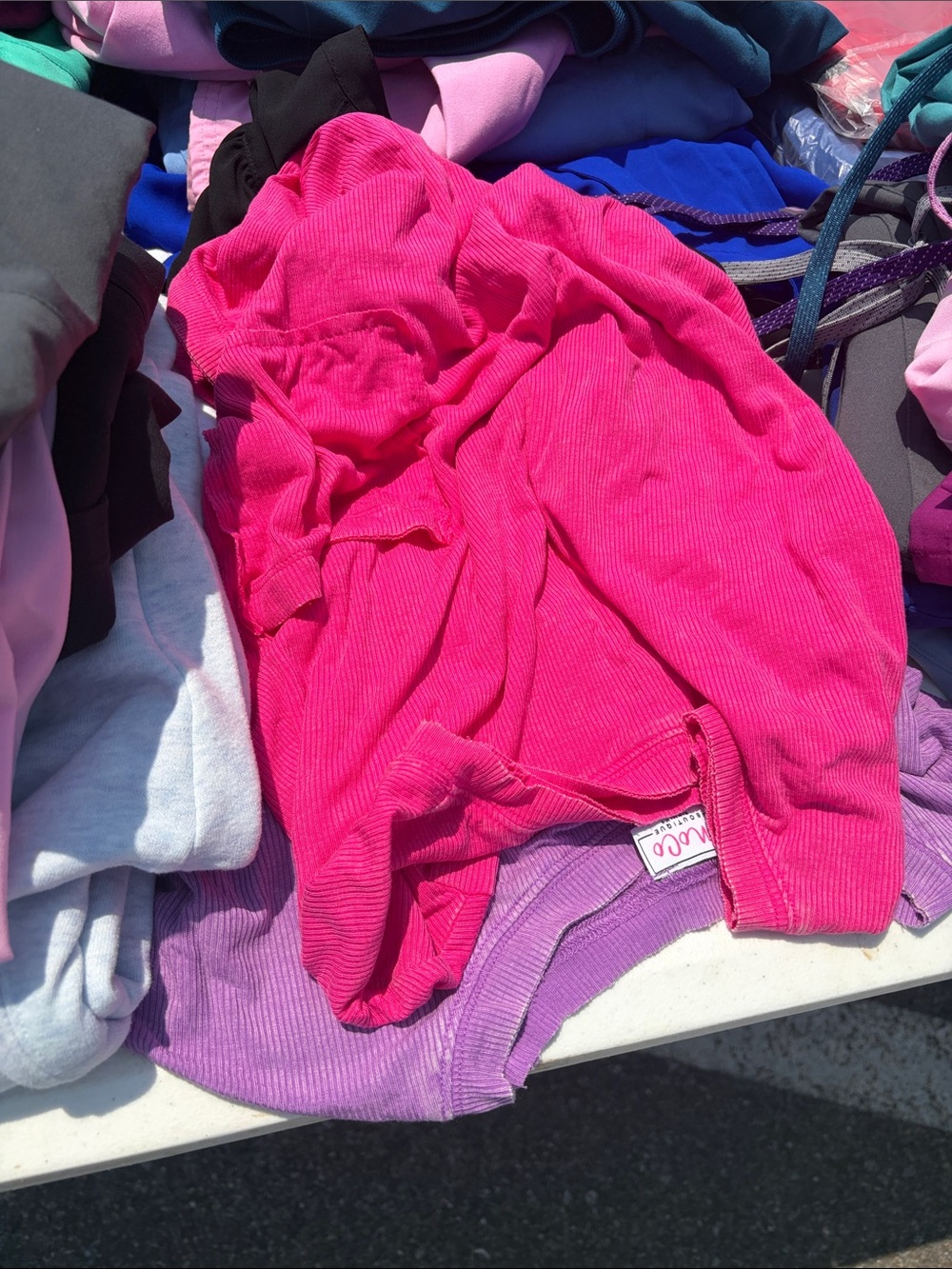 Women’s bright acid mineral washed tops cooling